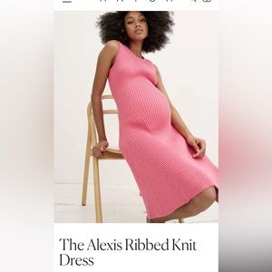 HATCH ribbed knit pink maternity dress